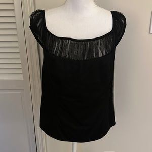 Chetta B Black Camisole with Sheer Detail